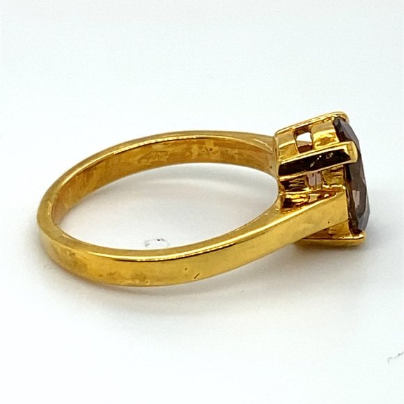 Padparadscha Tourmalne 3.03ct Solid 18K Yellow Gold Ring - Picture 4 of 6